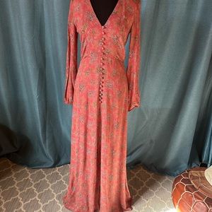 Reformation Coral Floral Maxi Dress